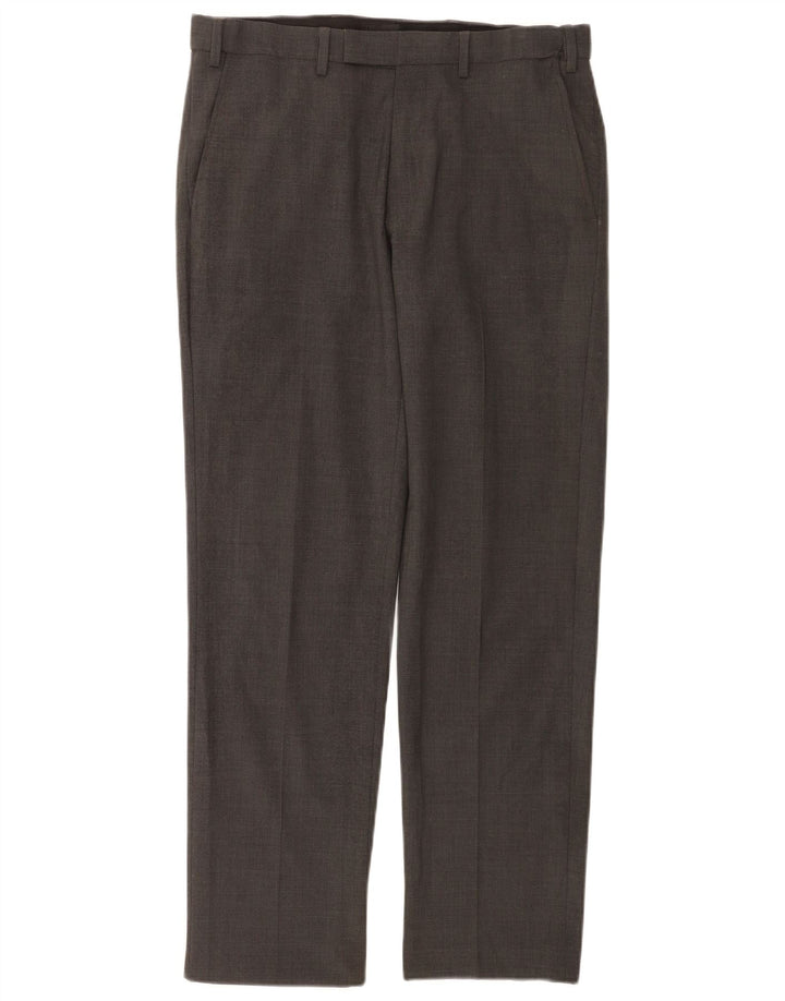Marks & Spencer Straight Suit Bukser til mænd W32 L31 Grå uld