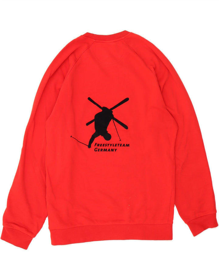 ADIDAS Mens Graphic Sweatshirt Jumper Small Red Cotton Vintage Adidas and Second-Hand Adidas from Messina Hembry 