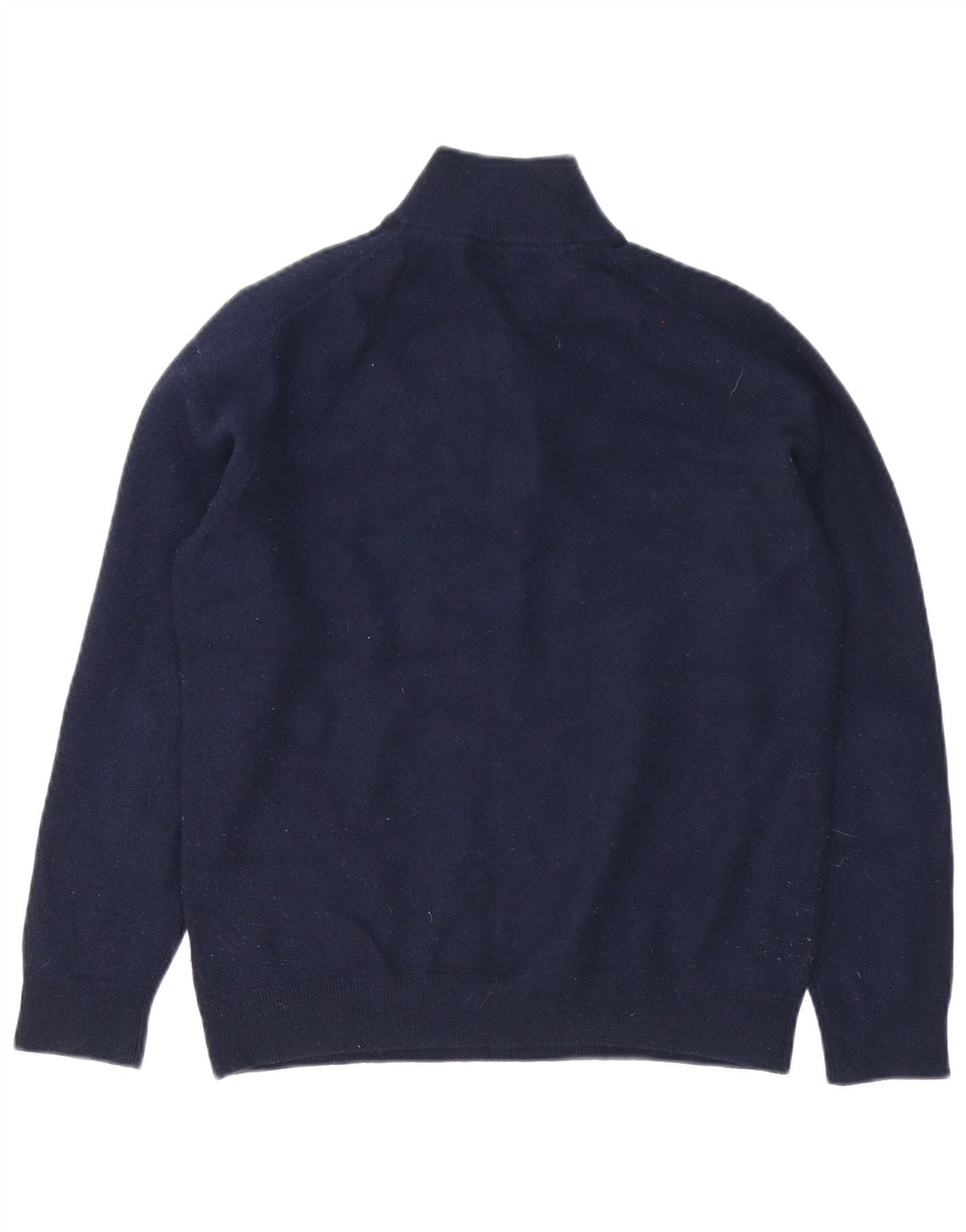 Massimo Dutti Herre Zip Neck Jumper Sweater Medium Navy Blue Uld