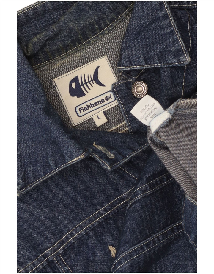 Fishbone Dame denimjakke UK 14 Stor marineblå bomuld