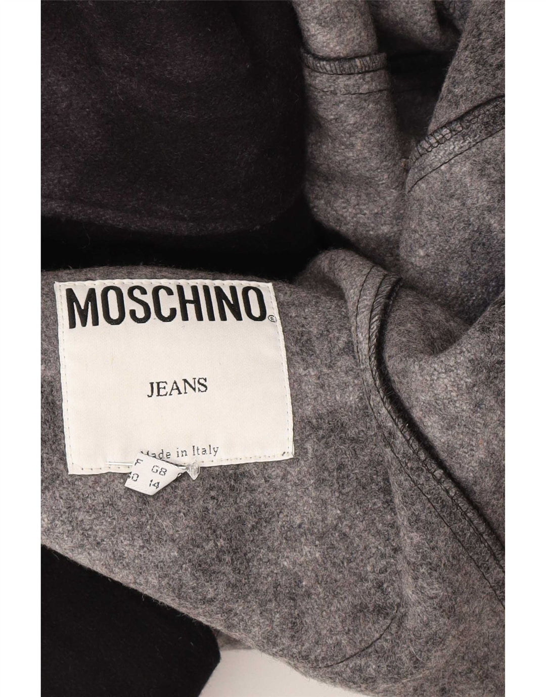 Moschino Dame Overfrakke UK 14 Medium Sort Colourblock Uld