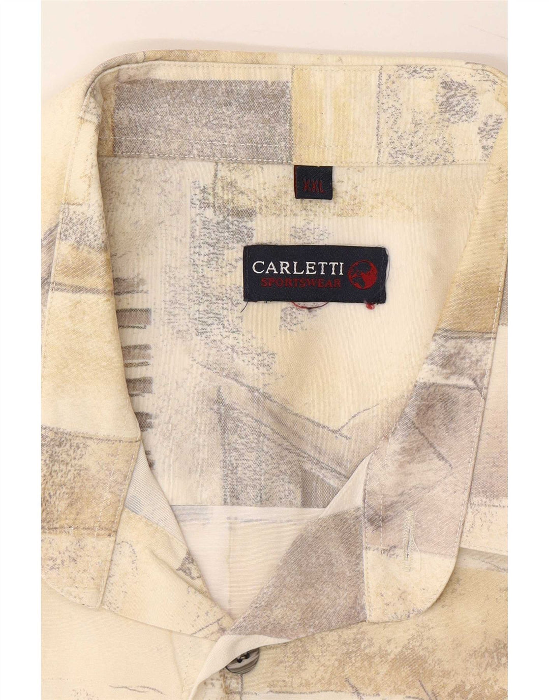 Carletti Kortærmet skjorte til mænd 2XL Beige Patchwork