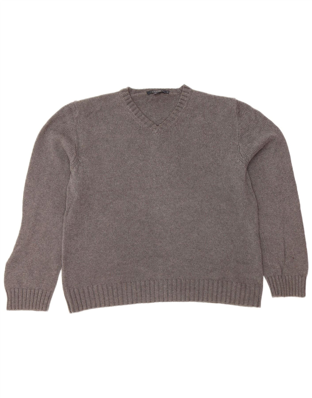 J. CREW Dame oversized V-hals sweater UK 10 Small Grey Bomuld