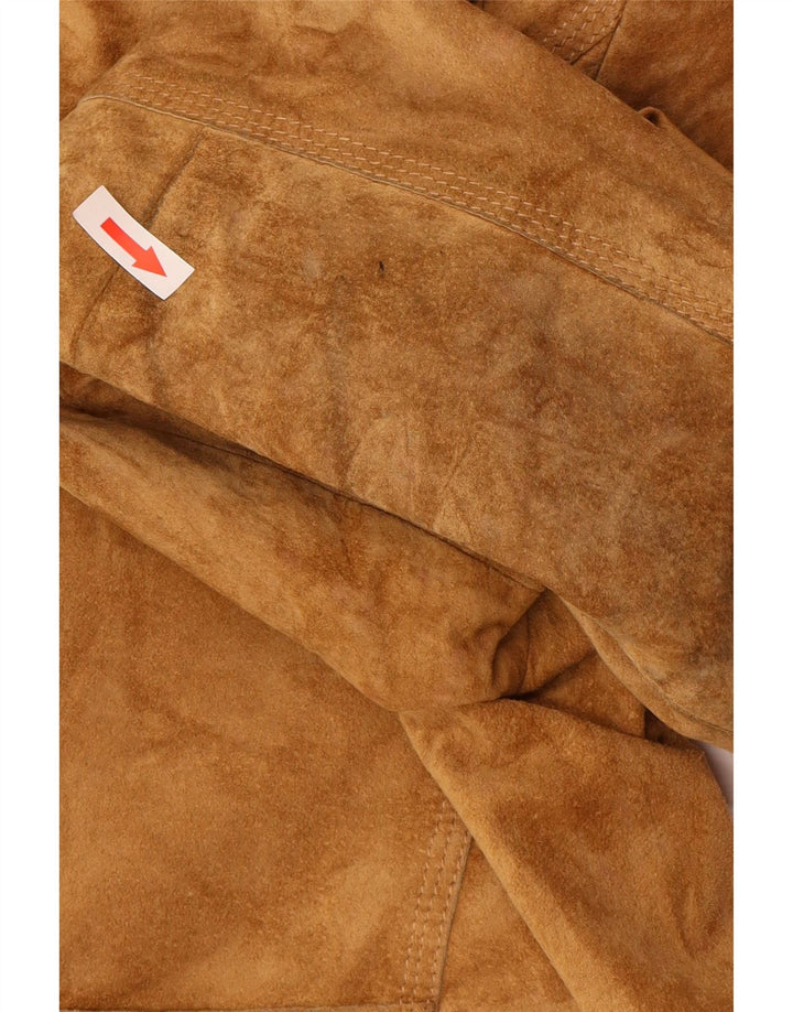 Marks & Spencer Dame Ruskind Overfrakke UK 12 Medium Brun Læder