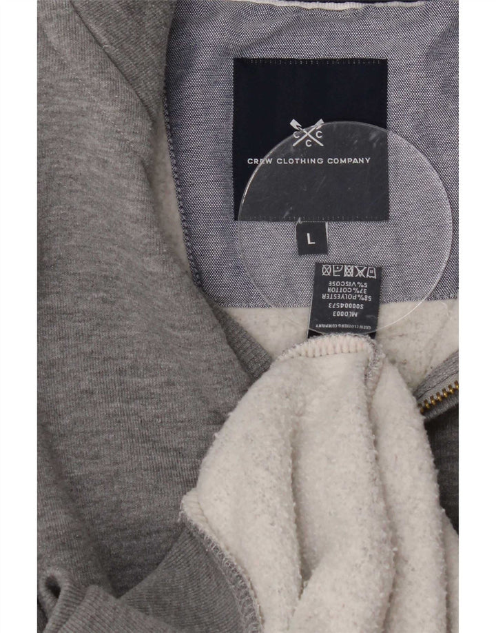 Besætningstøj Herre Zip Neck Sweatshirt Jumper Stor Grå Polyester