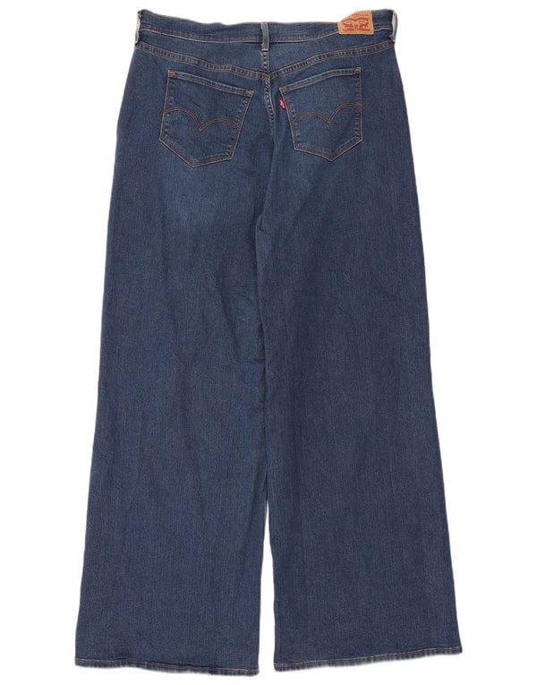 Levi's Womens 318 Shaping Wide Leg Jeans US 16 2XL W40 L34 Blå Bomuld