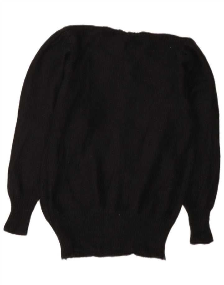 Vintage dame sweater med rund hals IT 44 Medium Sort