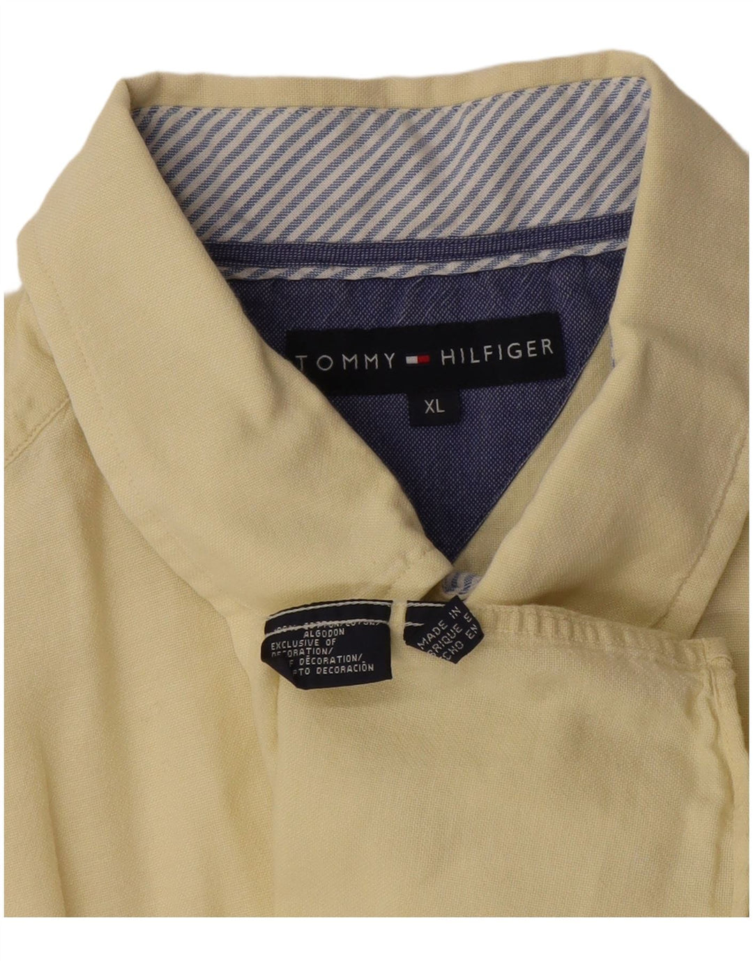 Tommy Hilfiger Kortærmet Herreskjorte XL Gul Bomuld
