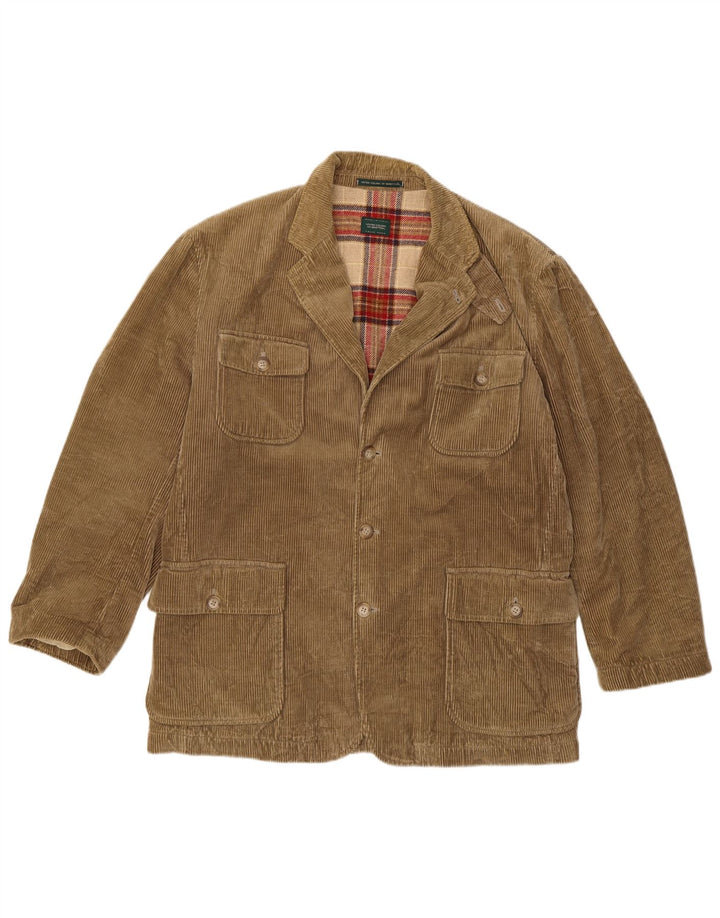 BENETTON Herre fløjlsjakke IT 50 Stor Beige Bomuld