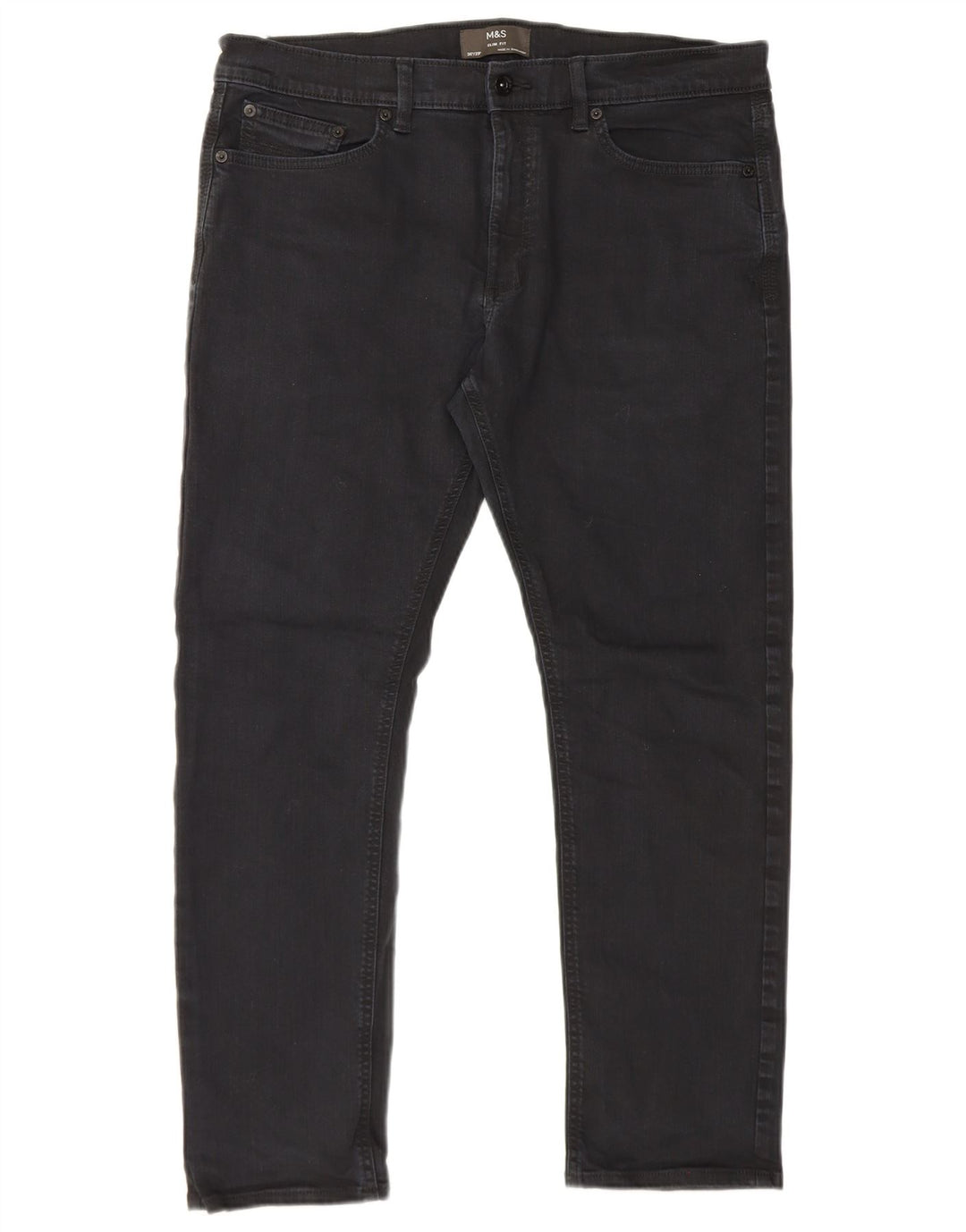 Marks & Spencer Herre Slim Jeans W36 L29 Sort Bomuld