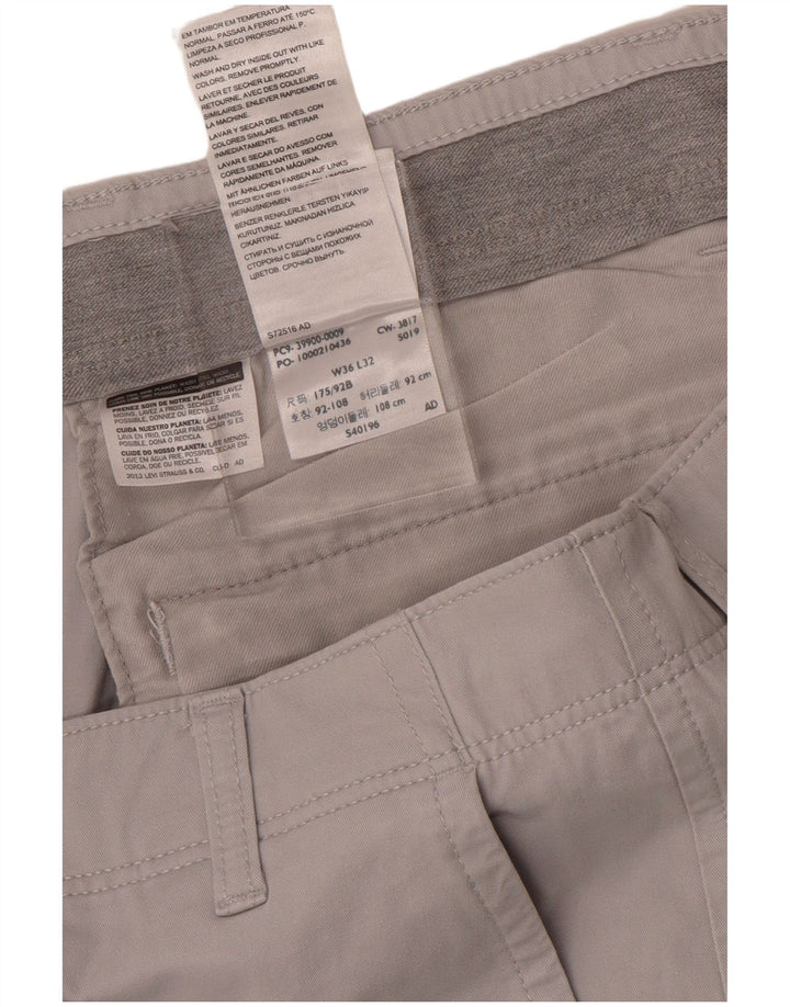 Dockers Straight Chino-bukser til mænd W36 L31 Grå bomuld
