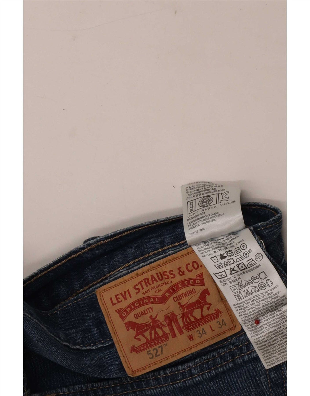 Levi's Herre 527 Bootcut Jeans W34 L34 Blå Bomuld