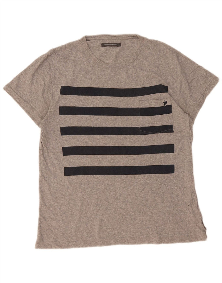 FRANSK FORBINDELSE Herre T-shirt Top Stor Grå Colourblock Bomuld