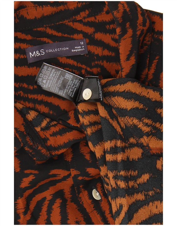 MARKS & SPENCER Womens Shirt Blouse UK 12 Medium  Brown Animal Print