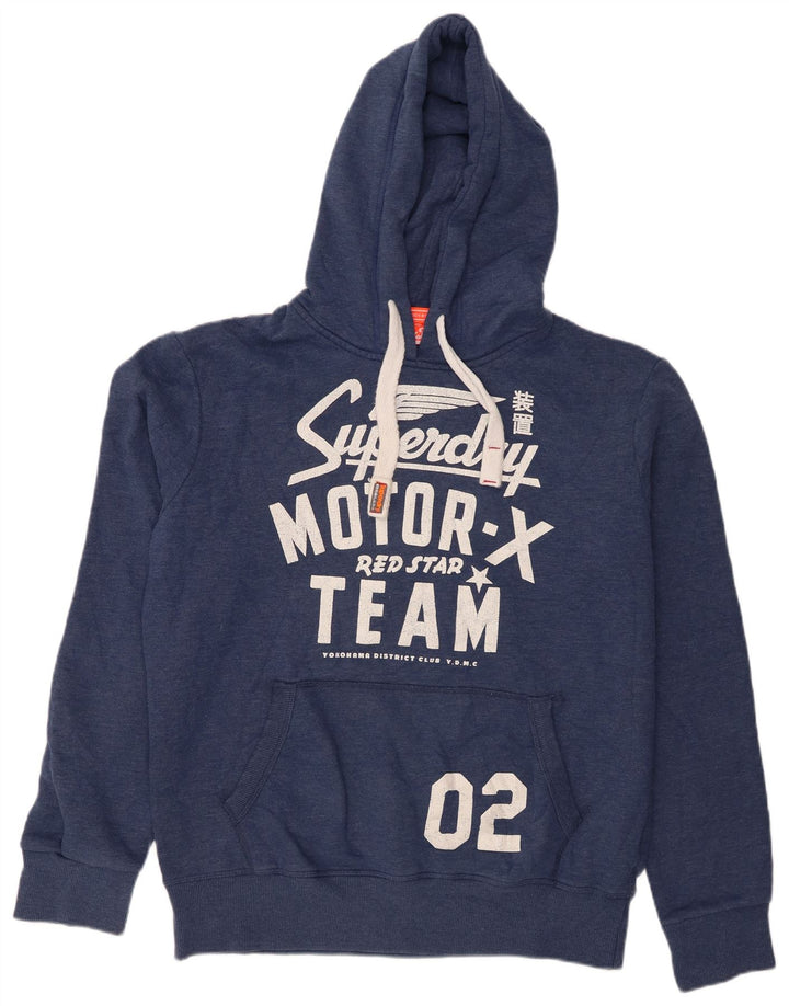 Superdry Grafisk hættetrøje til mænd XL marineblå bomuld