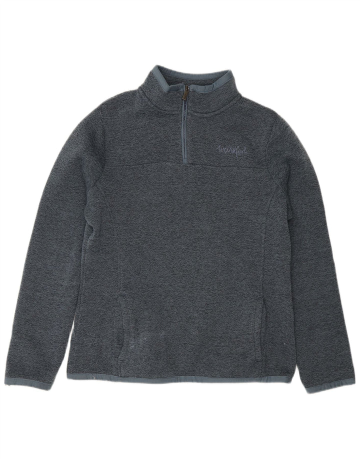 Weird Fish Womens Zip Neck Sweatshirt Jumper UK 12 Medium Grey Polyester