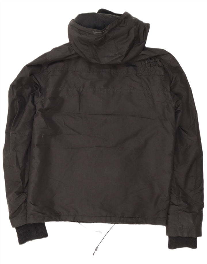 Superdry Windbreaker-jakke med hætte til mænd UK 36 Lille sort polyester