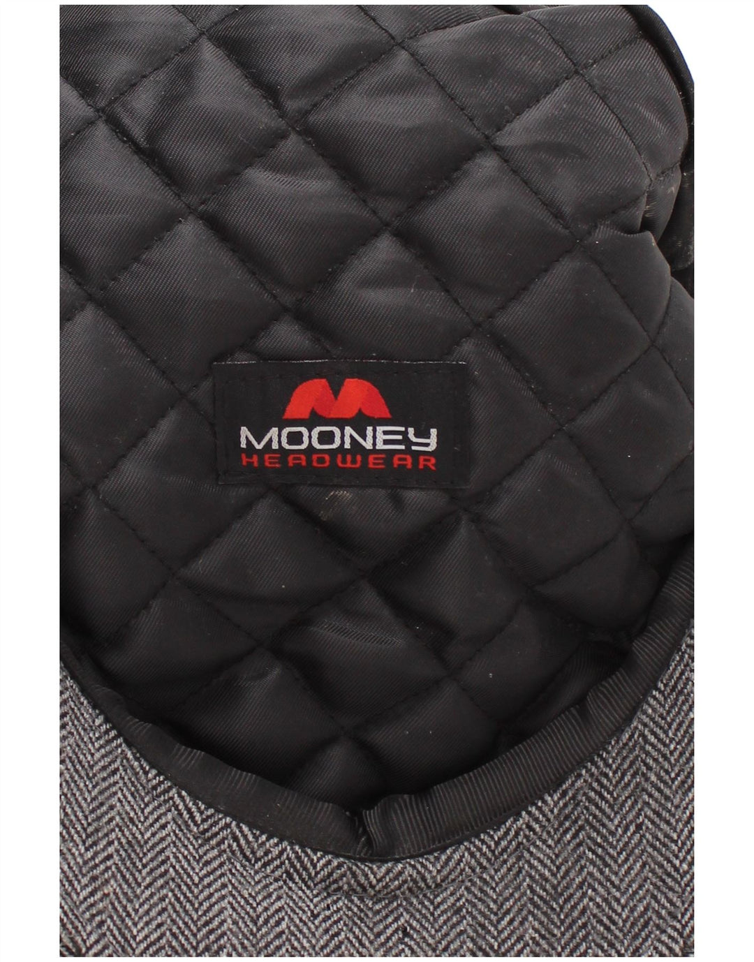 VINTAGE Mens Flat Cap One Size Grey Herringbone Wool Classic