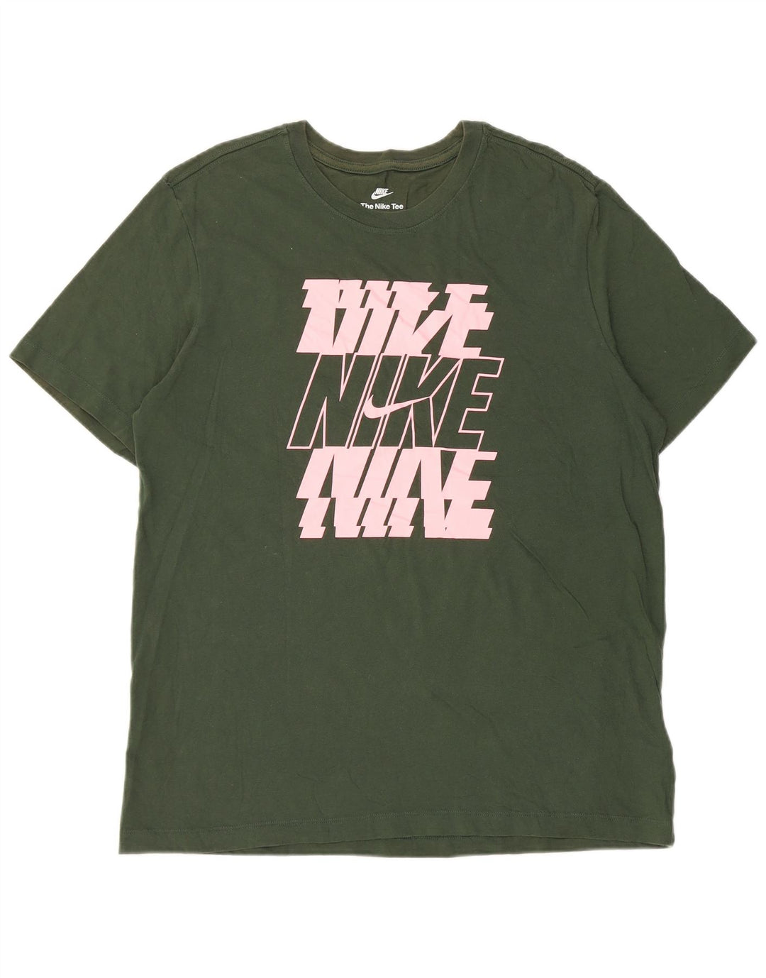 Nike grafisk T-shirt top til mænd, stor grøn bomuld