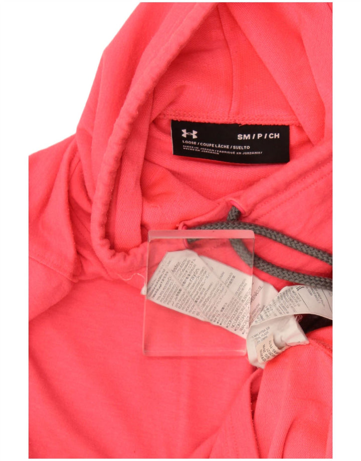 Under Armour Dame Roll Neck Sweatshirt Jumper UK 10 Small Pink Polyester