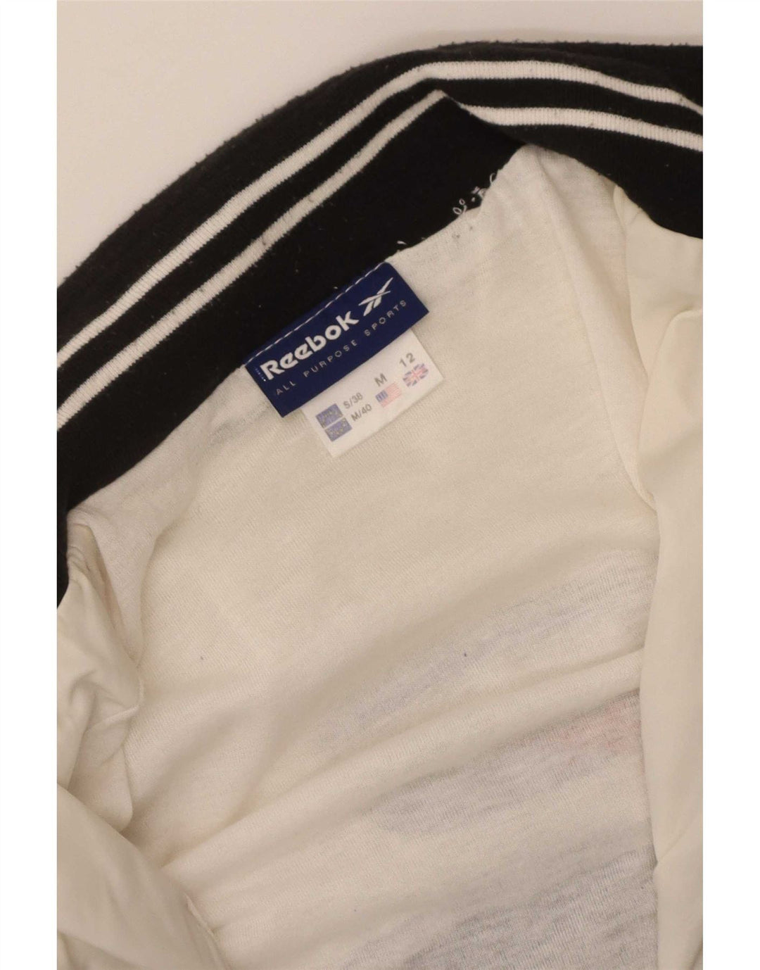 Reebok træningsdragt topjakke til kvinder UK 12 Medium White Colourblock