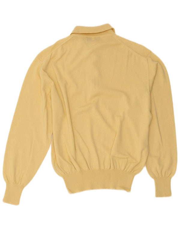 Vintage herre polo hals sweater medium gul uld