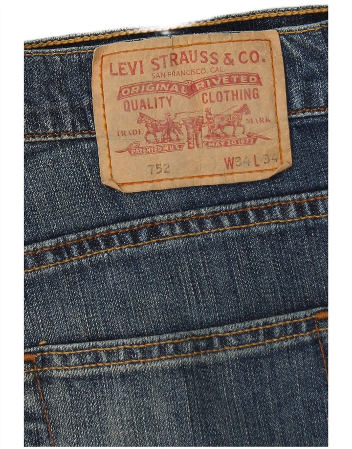 Levi's Herre 752 lige jeans W34 L29 blå bomuld