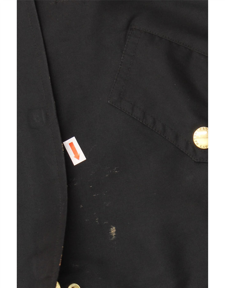 RALPH LAUREN Kvinder Utility Jacket UK 14 Medium Sort Polyester