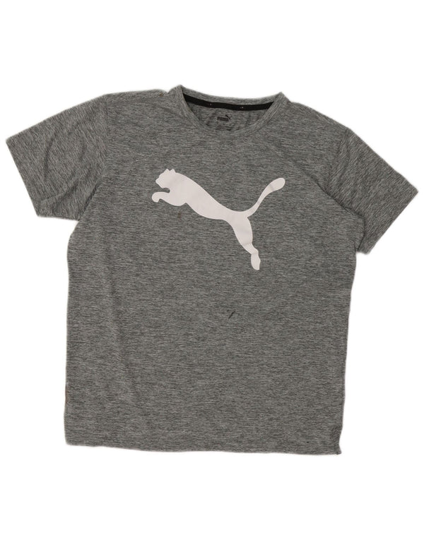 Puma Herre grafisk T-shirt Top Medium Grey Flecked