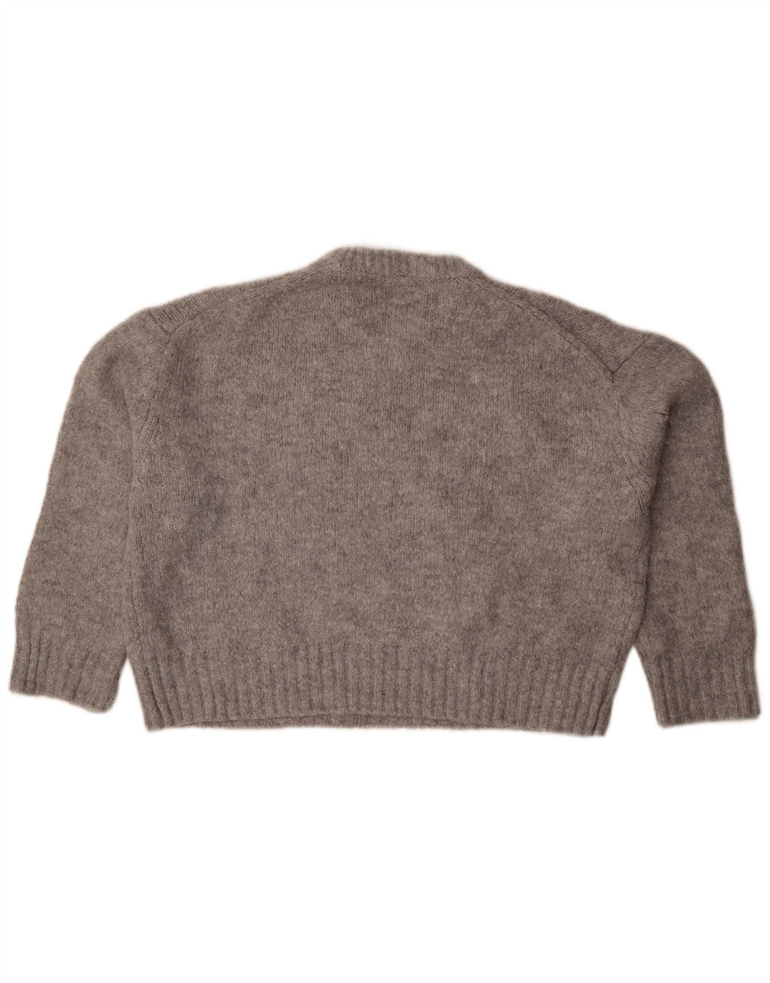 Zara Dame Oversized Crew Neck Jumper Sweater UK 14 Medium Grey Flecked