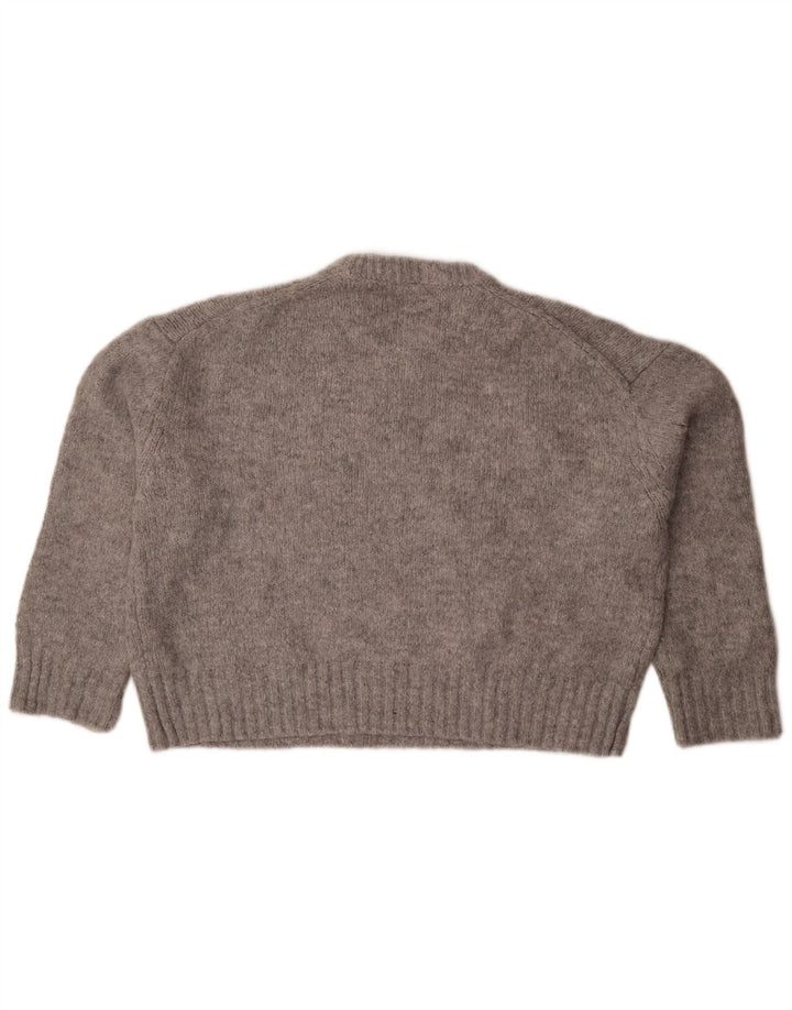 Zara Dame Oversized Crew Neck Jumper Sweater UK 14 Medium Grey Flecked