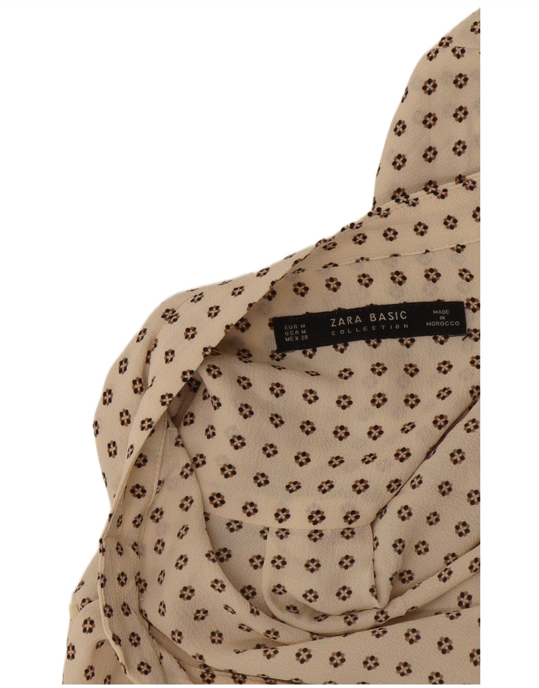 Zara skjortekjole til kvinder UK 14 Medium Beige Plettet