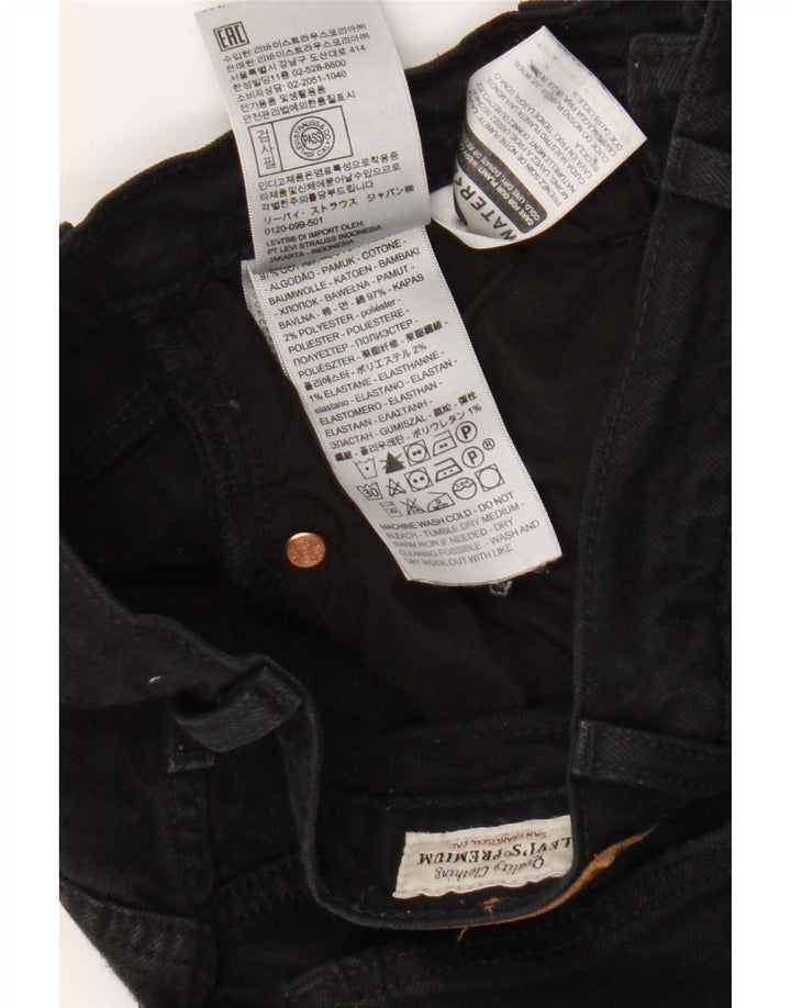Levi's Dame Ribcage Straight Jeans W24 L27 sort bomuld