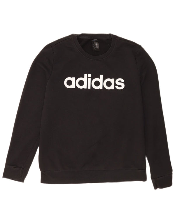 Adidas Graphic Sweatshirt Jumper UK 12/14 Medium Black Sports