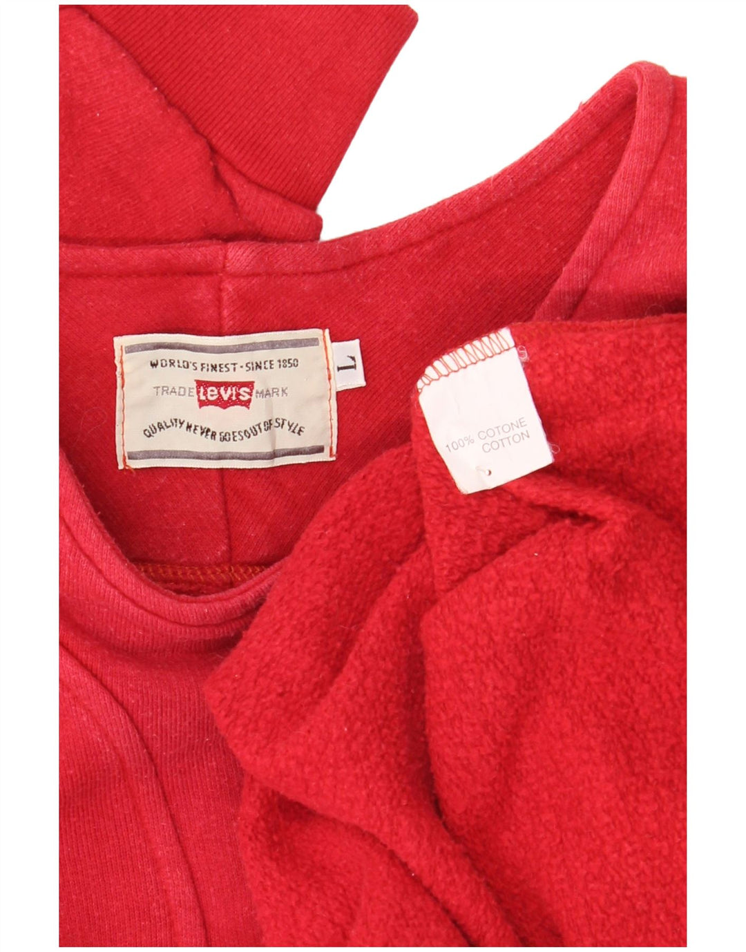 Levi's Dame Oversized Button Neck Sweatshirt Jumper UK 16 Large Red