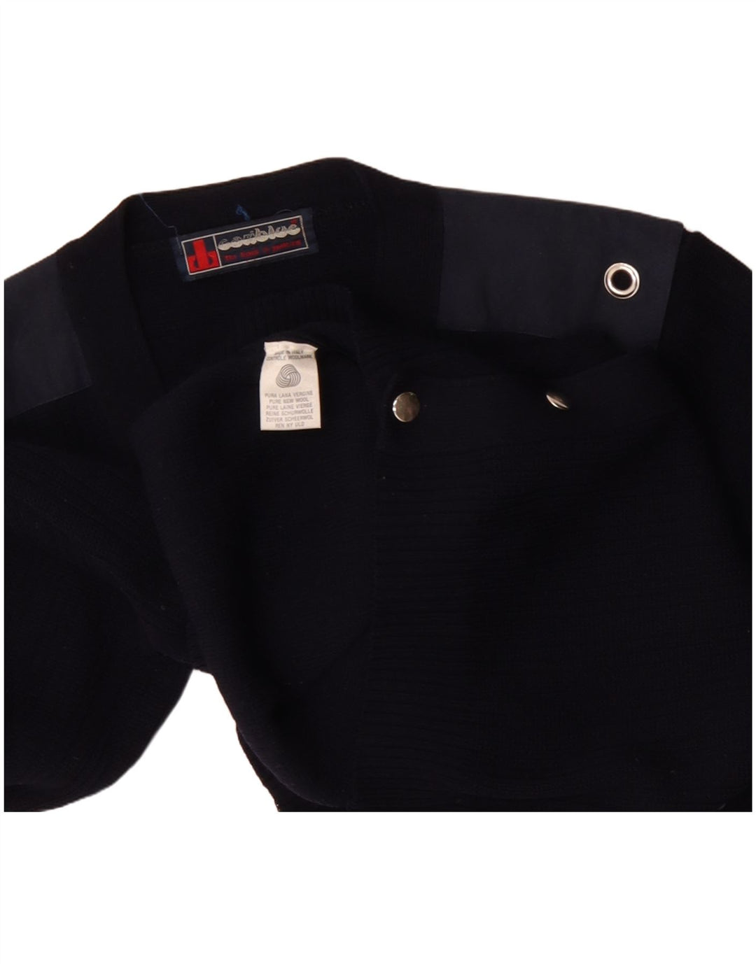 Vintage herre cardigan sweater Medium Marineblå Colourblock Uld