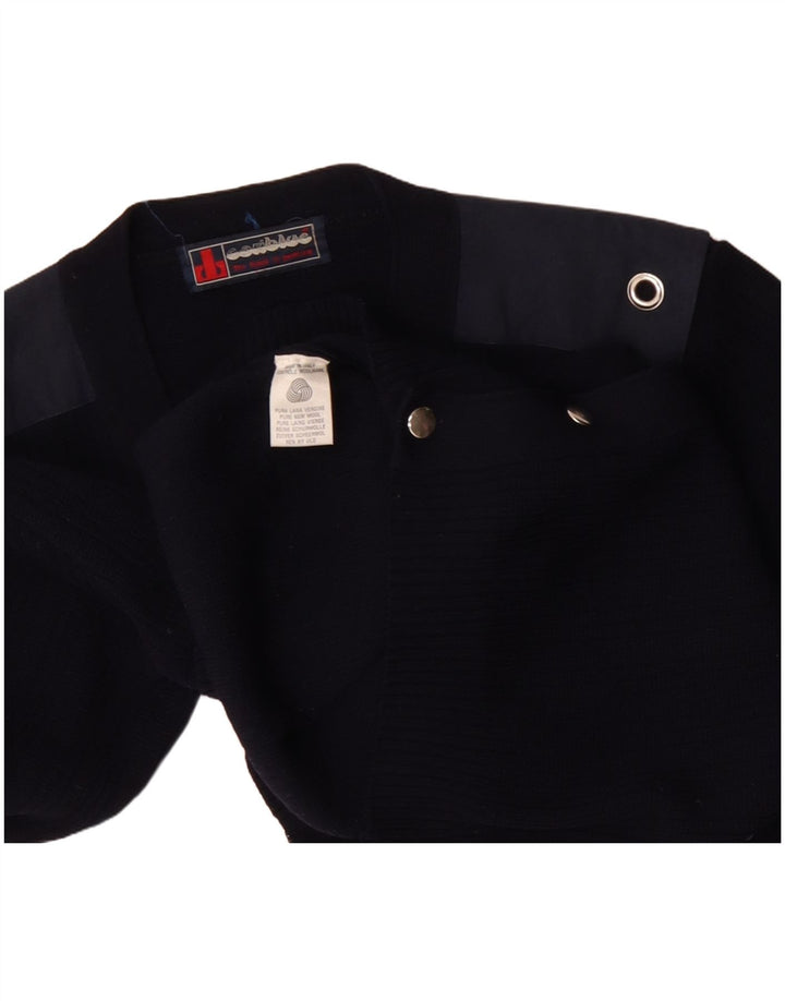 Vintage herre cardigan sweater Medium Marineblå Colourblock Uld