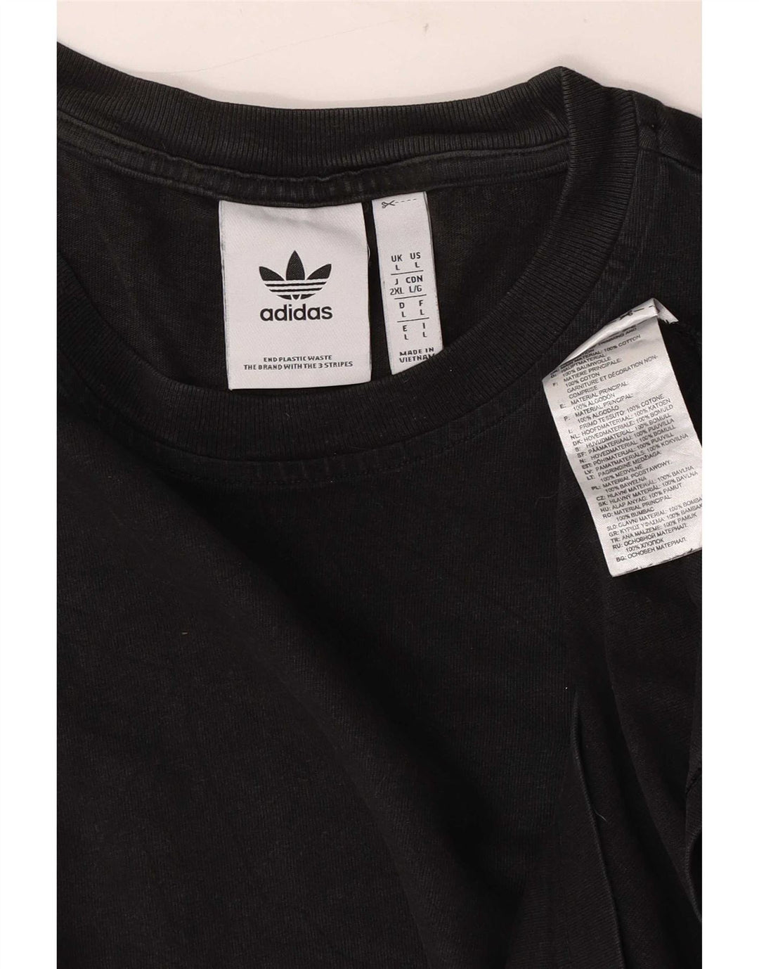 Adidas Herre T-Shirt Top Stor Sort Bomuld