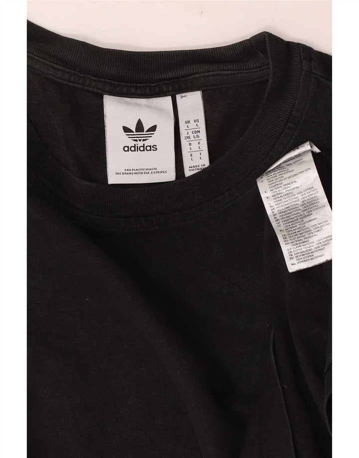 Adidas Herre T-Shirt Top Stor Sort Bomuld