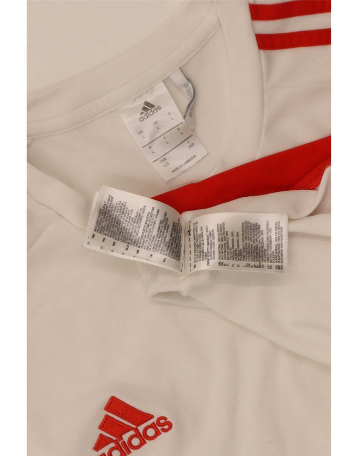 Adidas Herre Climalite T-Shirt Top Stor Hvid Colourblock Polyester