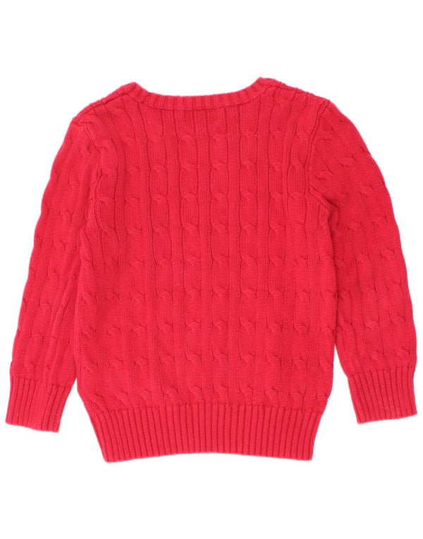 Polo Ralph Lauren Boys Boat Neck Jumper Sweater 3-4 År Rød Bomuld