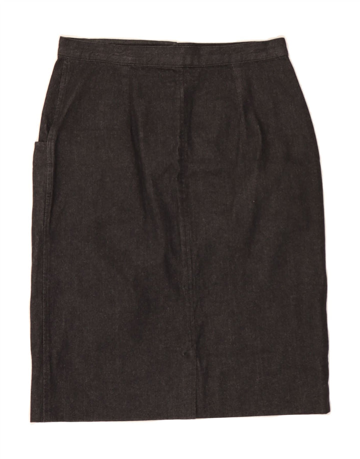 VINTAGE Womens Denim Skirt W31 Medium Black Vintage Vintage and Second-Hand Vintage from Messina Hembry 