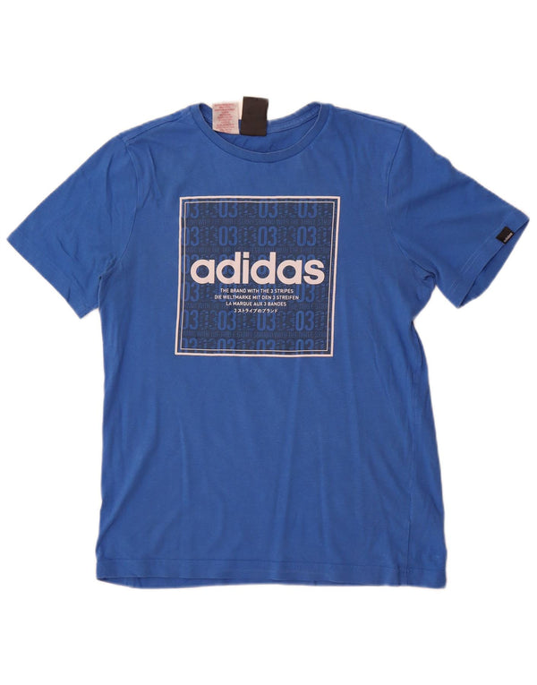 Adidas drenge grafisk t-shirt top 13-14 år blå bomuld