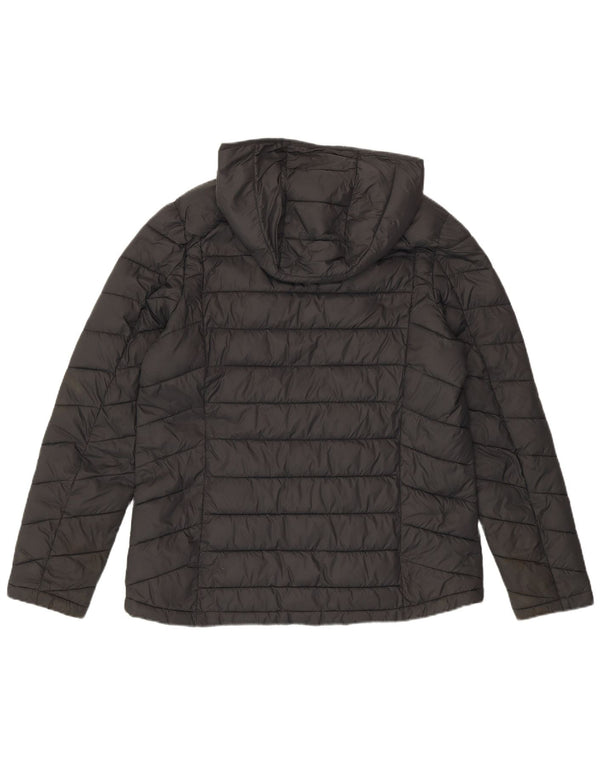 Fat Face Dame Hætte Polstret Jakke UK 14 Stor Grå Nylon