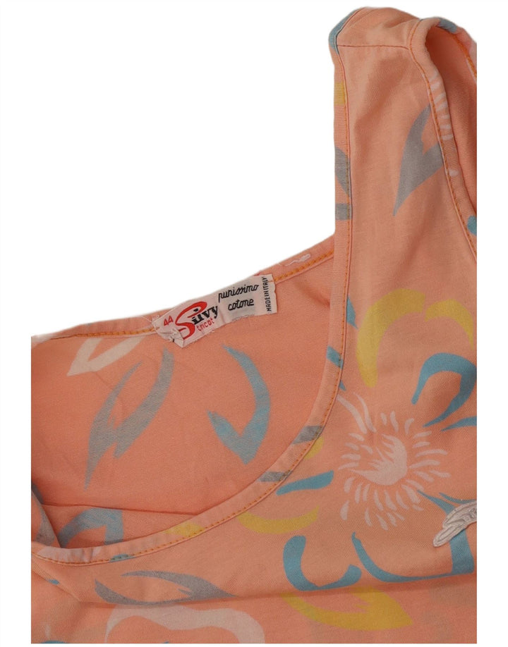 Silvy Damevest Top IT 44 Medium Pink Blomsterbomuld
