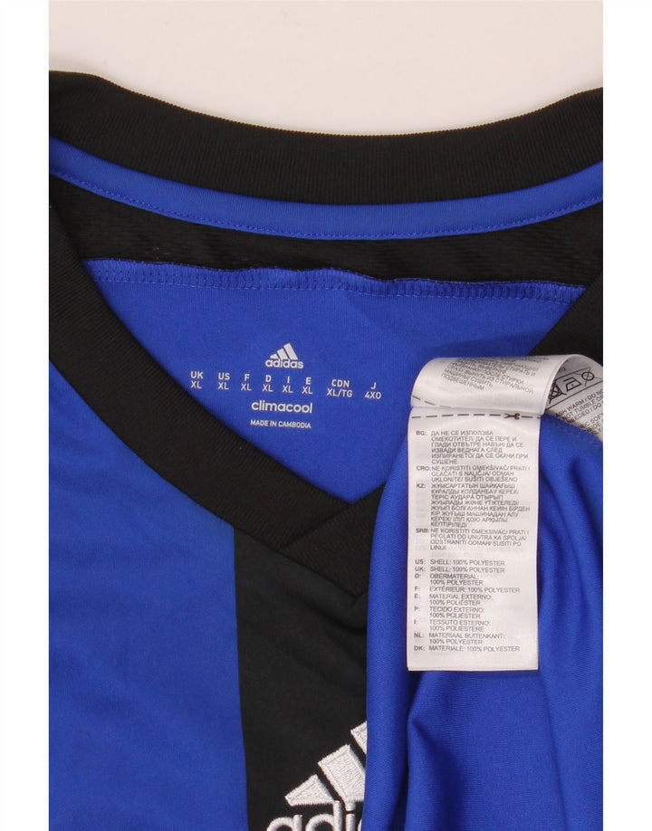 Adidas Herre Climacool Grafisk T-Shirt Top XL Blå Colourblock Polyester