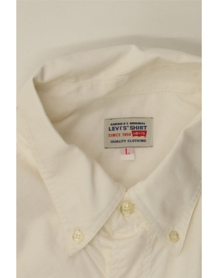 LEVI'S Mens Shirt Large White Vintage Levi's and Second-Hand Levi's from Messina Hembry 