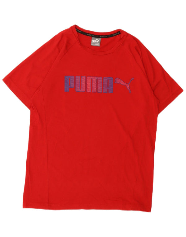 Puma Herre grafisk T-shirt Top Medium Rød Bomuld