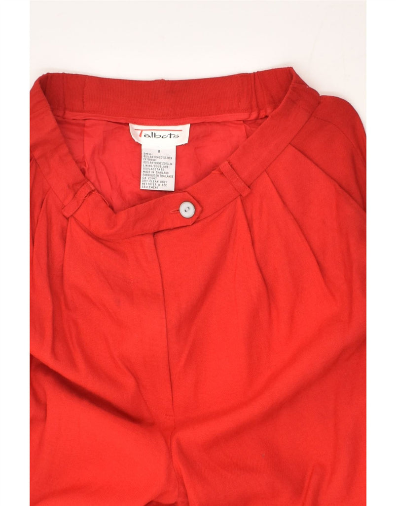 TALBOTS Womens Pegged Chino Trousers US 8 Medium W27 L30 Red Rayon | Vintage Talbots | Thrift | Second-Hand Talbots | Used Clothing | Messina Hembry 
