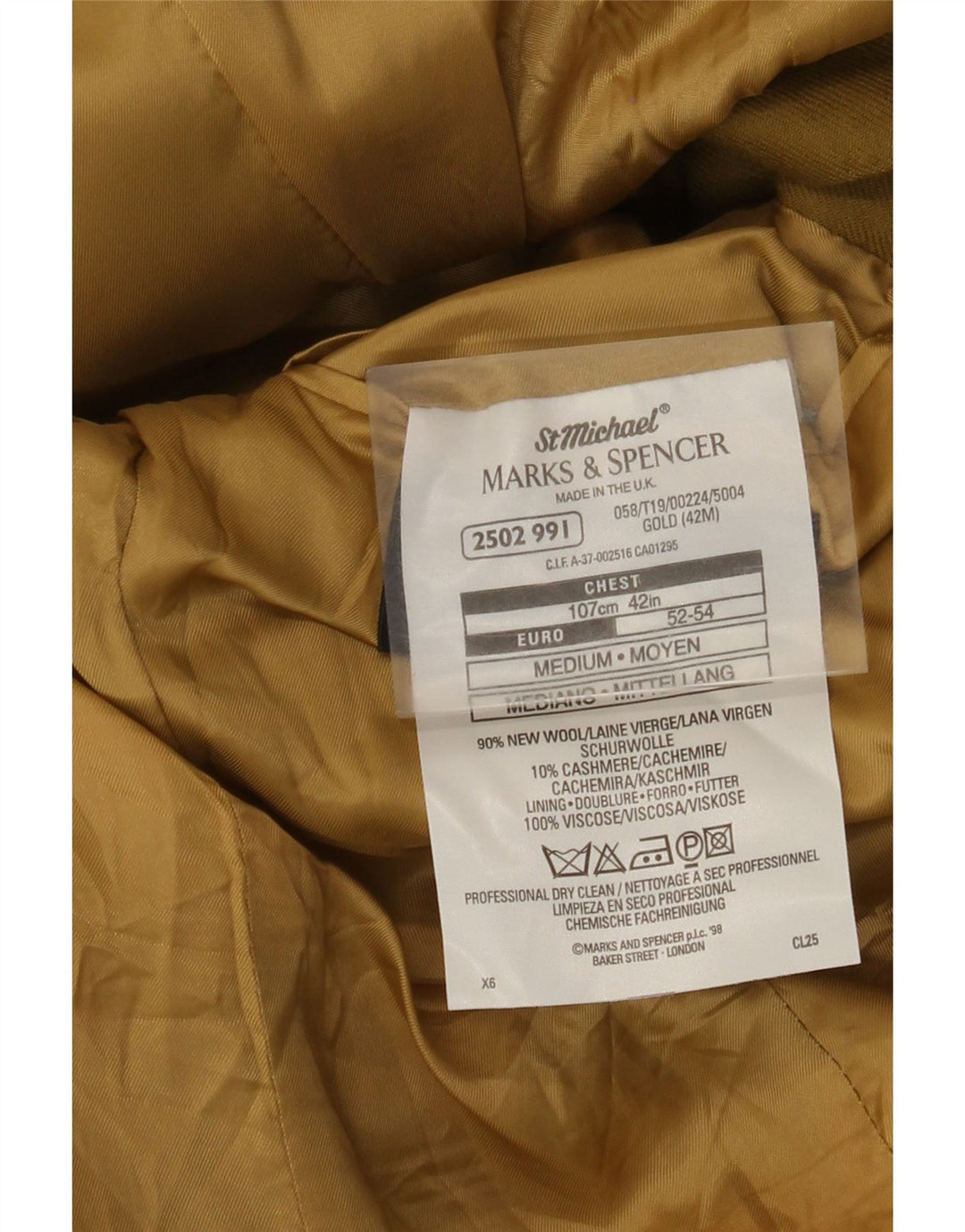 Marks & Spencer Herre 3-knaps blazerjakke UK 42 XL Khaki Wool